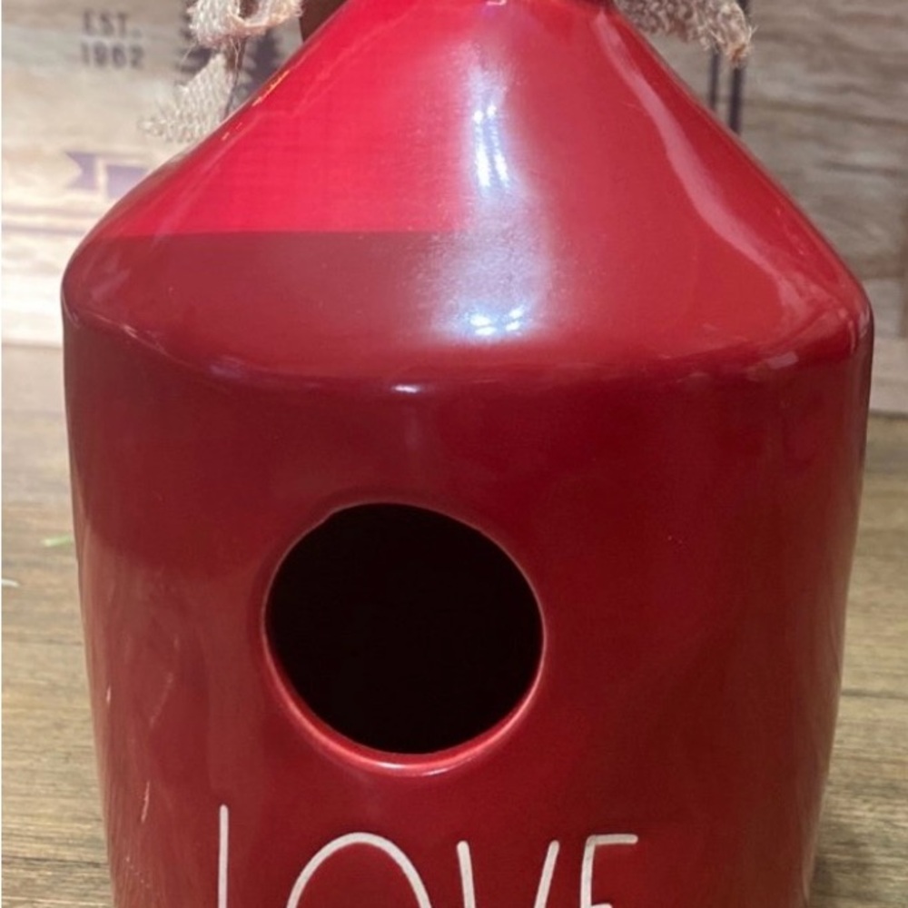 Rae Dunn Red Ceramic Love Vase